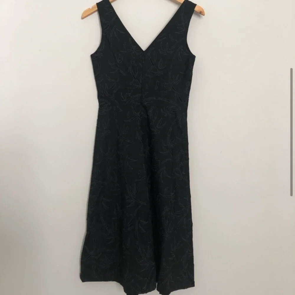 J. Crew Black Petite Embroidery A-line Dress